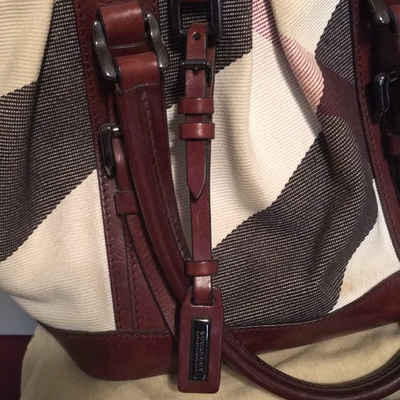 Burberry Check/Brown Leather Saddle Bag - Picture 11 of 12